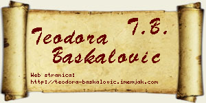 Teodora Baškalović vizit kartica